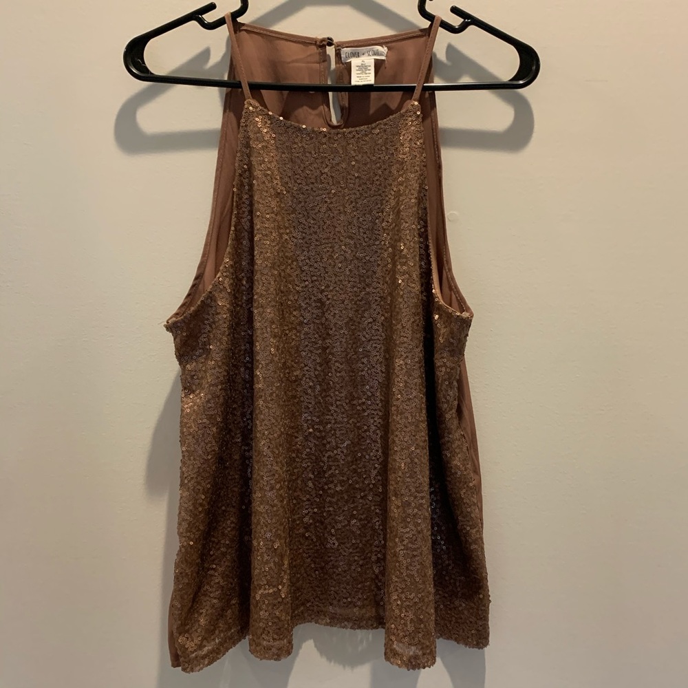 NWOT Copper Sequin Tank Top